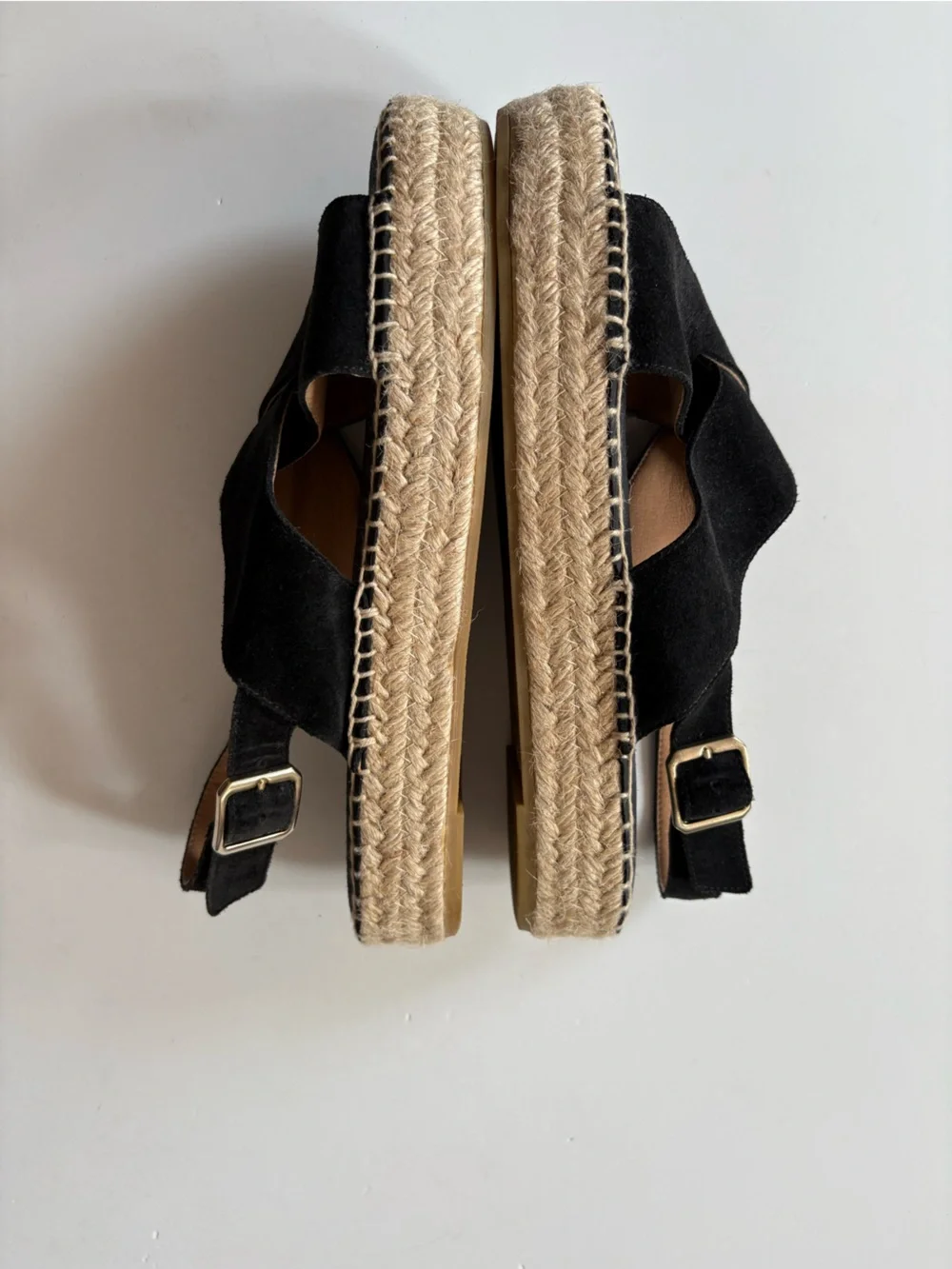 Paseart || Suede Espadrille Sandals Made in Spain Black 40